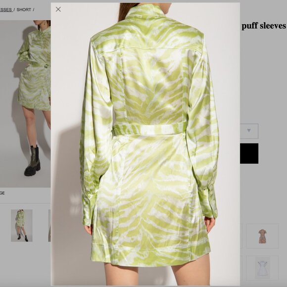 GANNI NWT Zebra Print Satin Wrap Dress - Picture 4 of 7